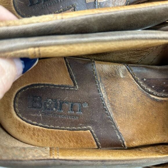 Born Women's Kinney Light Brown Leather Block Heel Mules Size 9 Casual Booties - Picture 11 of 13